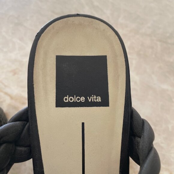 Dolce Vita  Black Niari Braided Square Toe Heeled Sandals, Size 9 - Picture 4 of 8